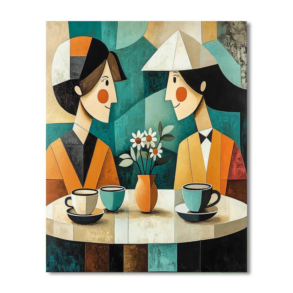 Pablo Picasso Inspired Abstract Cafe Friends Number painting