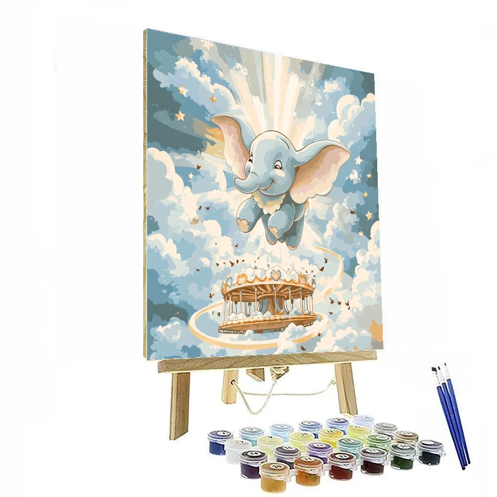 Dumbo Cloud Carousel Flight Disney Inspired DIY paint by numbers