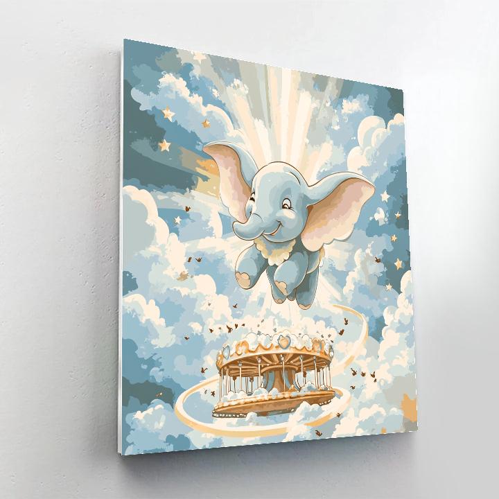 Dumbo Cloud Carousel Flight Disney Inspired DIY paint by numbers