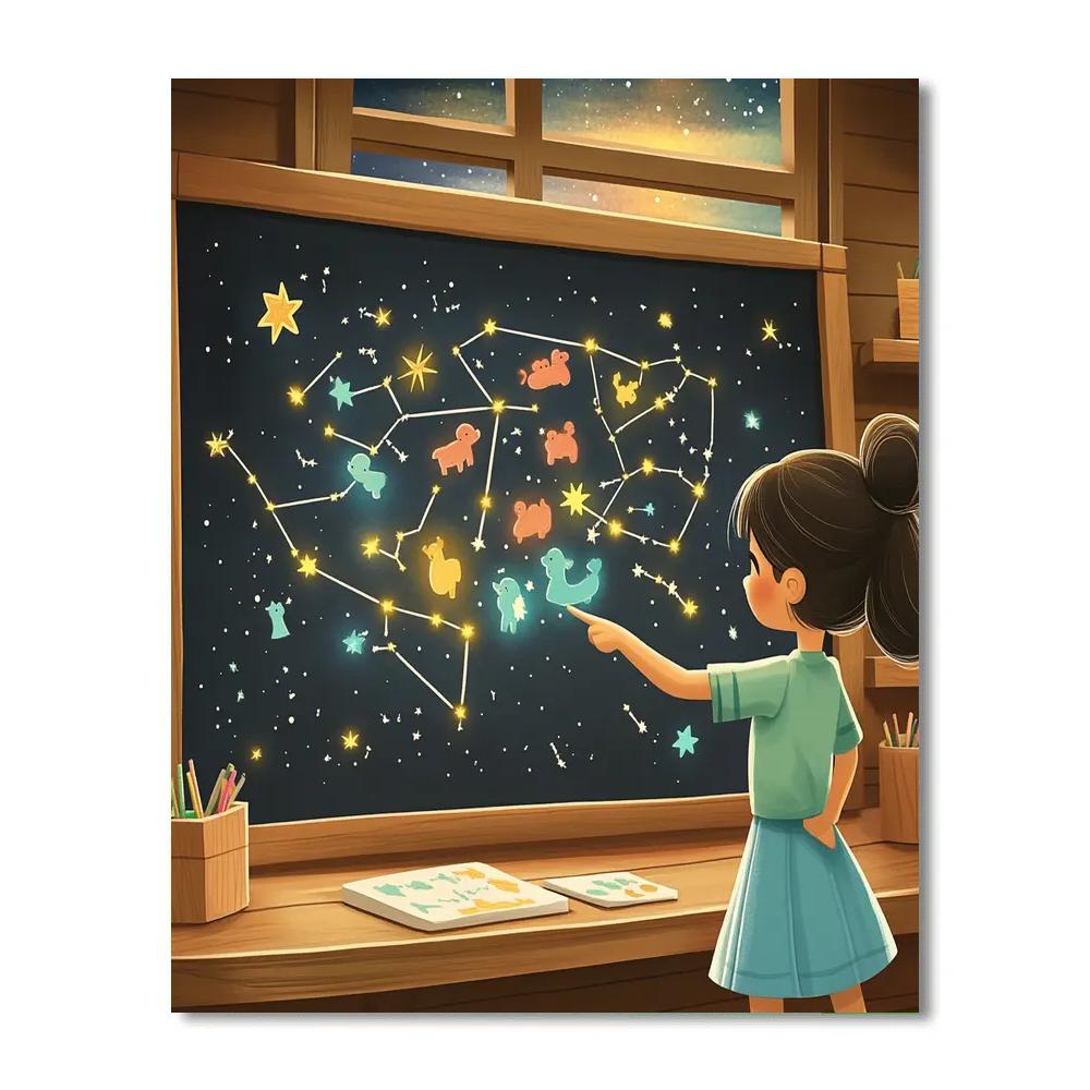 Asha Wish Star Map Classroom Disney Inspired DIY paint by numbers