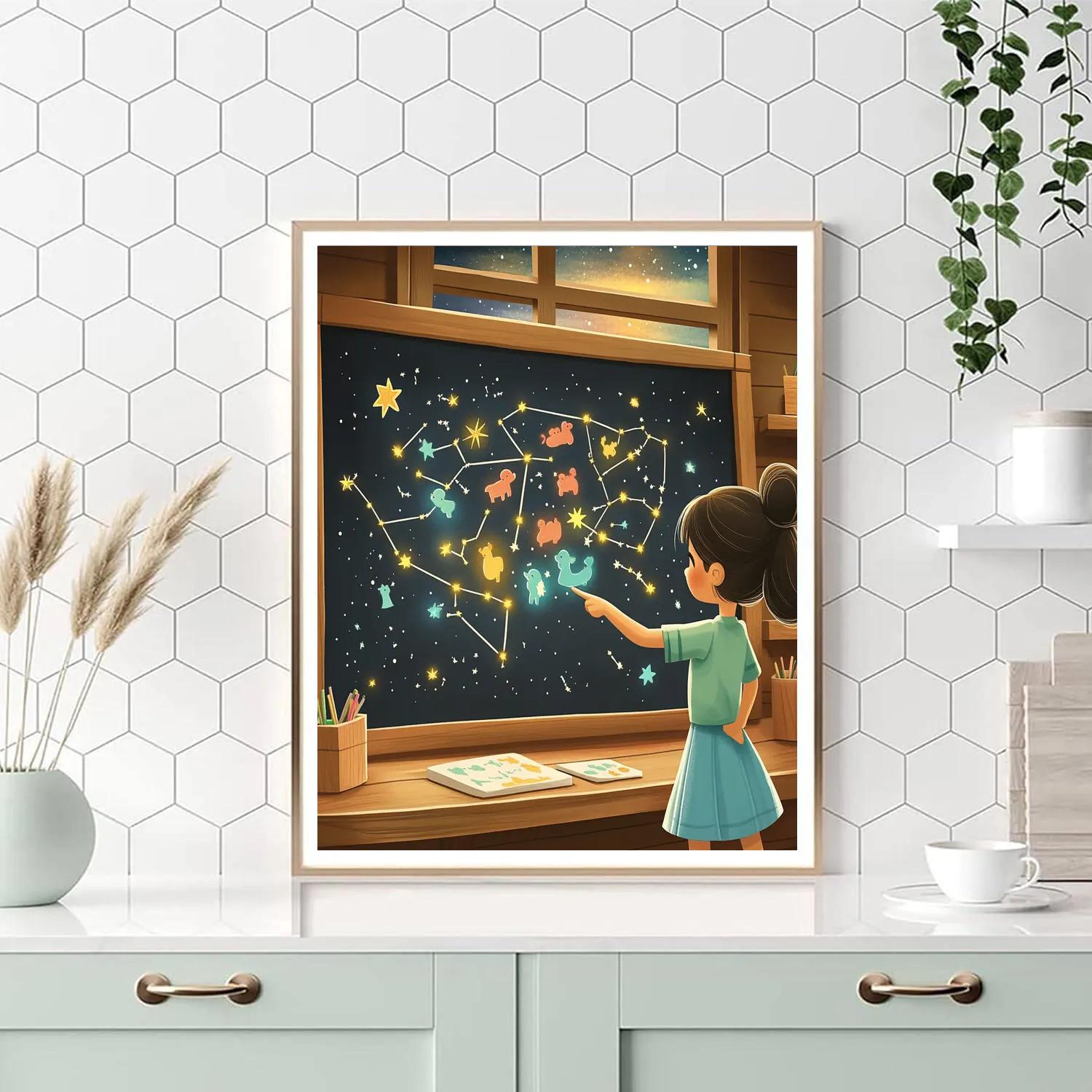 Asha Wish Star Map Classroom Disney Inspired DIY paint by numbers