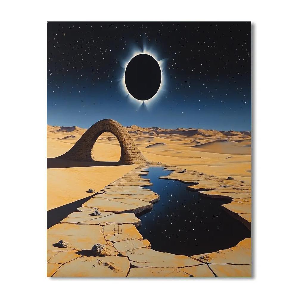 Salvador Dali Inspired Desert Eclipse Dream paint by color