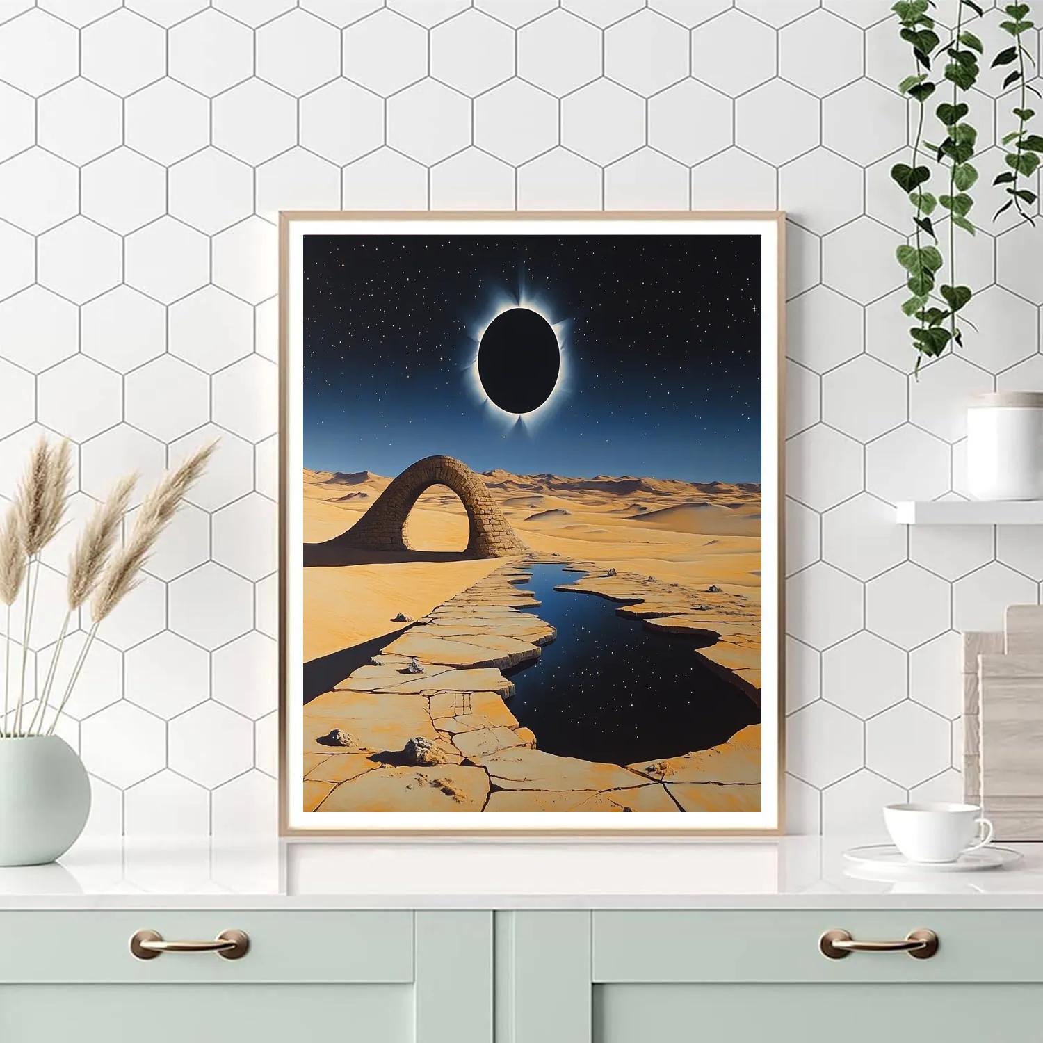 Salvador Dali Inspired Desert Eclipse Dream paint by color