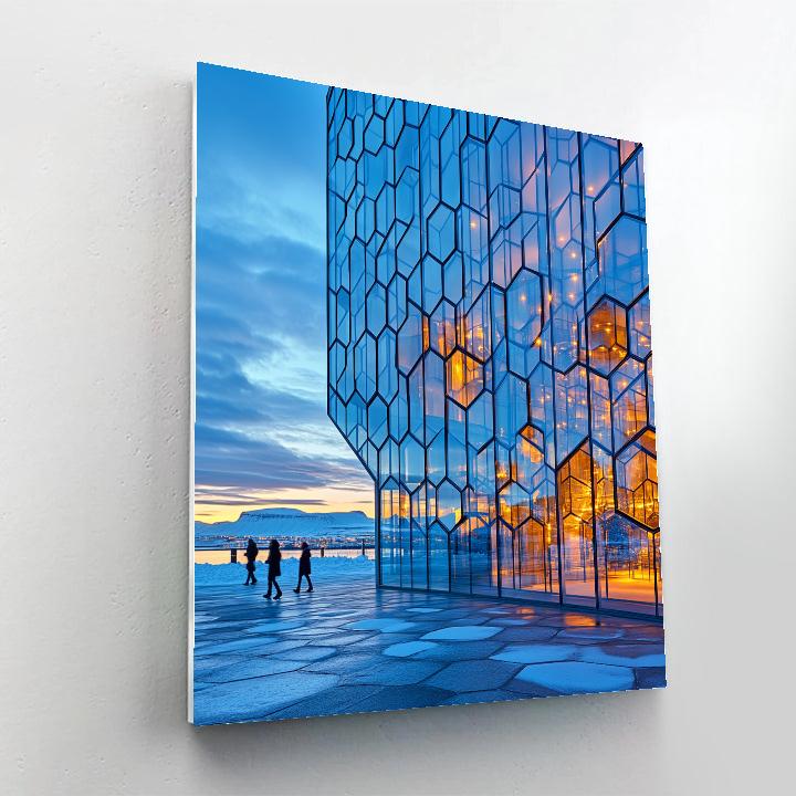 Icy Minimalism At Harpa Concert Hall Reykjavik Iceland paint by numbers