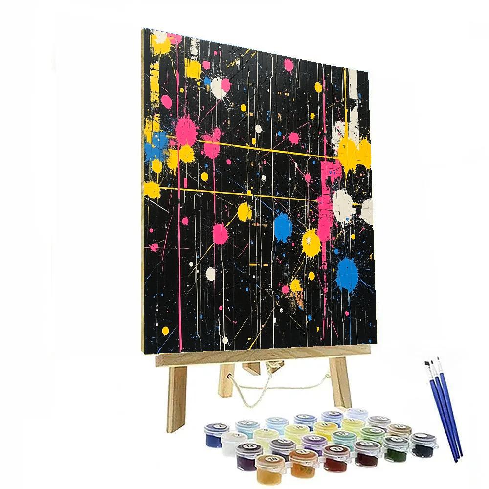 Jackson Pollock Inspired Citylights Energy Map Paint by numbers kits