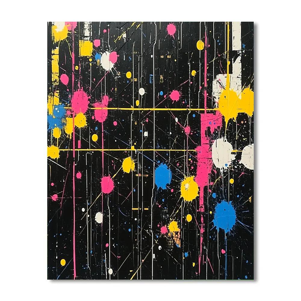 Jackson Pollock Inspired Citylights Energy Map Paint by numbers kits