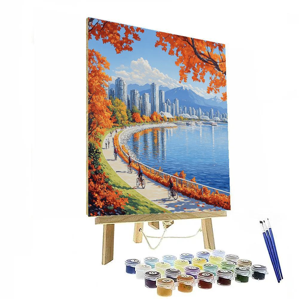 Autumn Calm At Stanley Park Seawall Vancouver Canada Paint by numbers kits