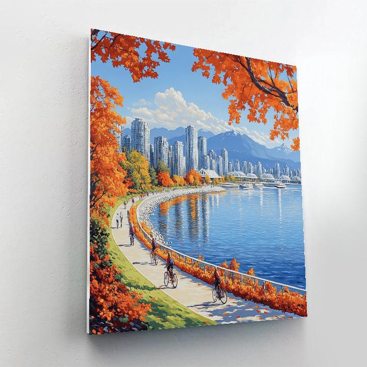 Autumn Calm At Stanley Park Seawall Vancouver Canada Paint by numbers kits