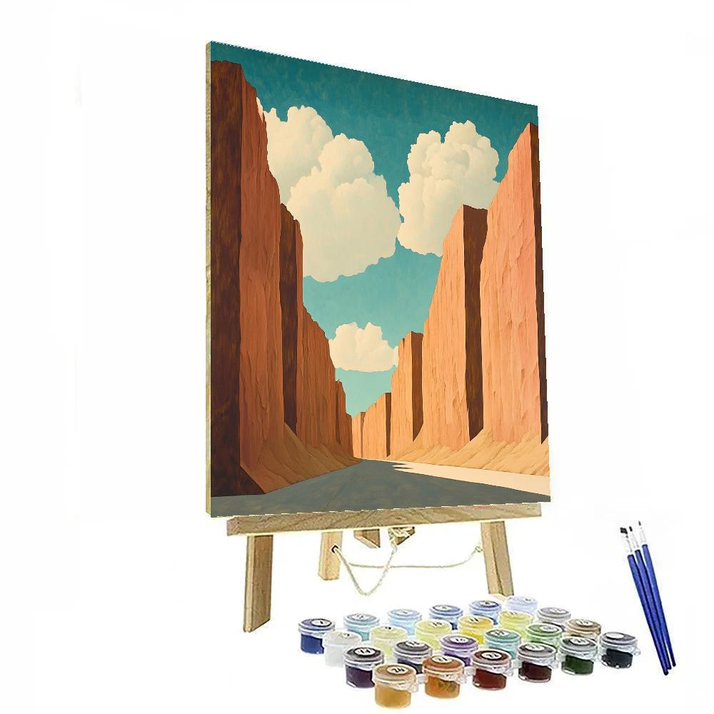 Georgia OKeeffe Inspired Desert Canyon Clouds Number painting