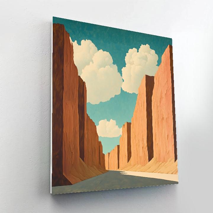 Georgia OKeeffe Inspired Desert Canyon Clouds Number painting