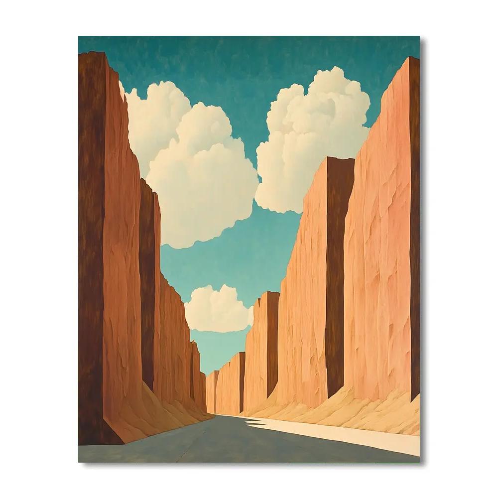 Georgia OKeeffe Inspired Desert Canyon Clouds Number painting