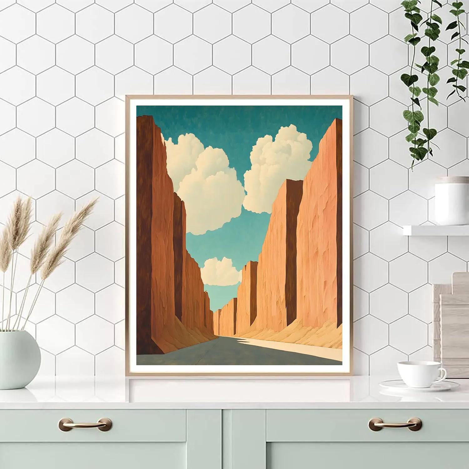 Georgia OKeeffe Inspired Desert Canyon Clouds Number painting