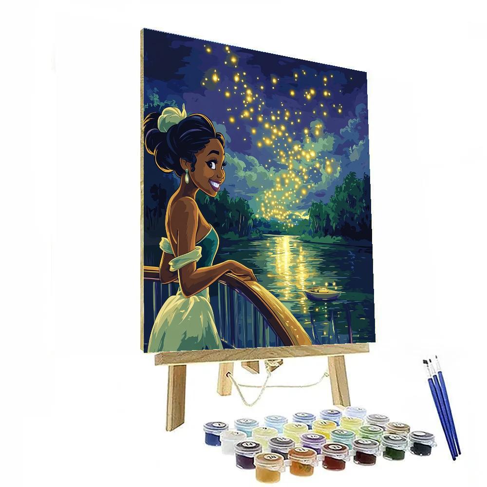 Tiana Riverboat Firefly Constellation Dance Disney Inspired Numbered painting kits