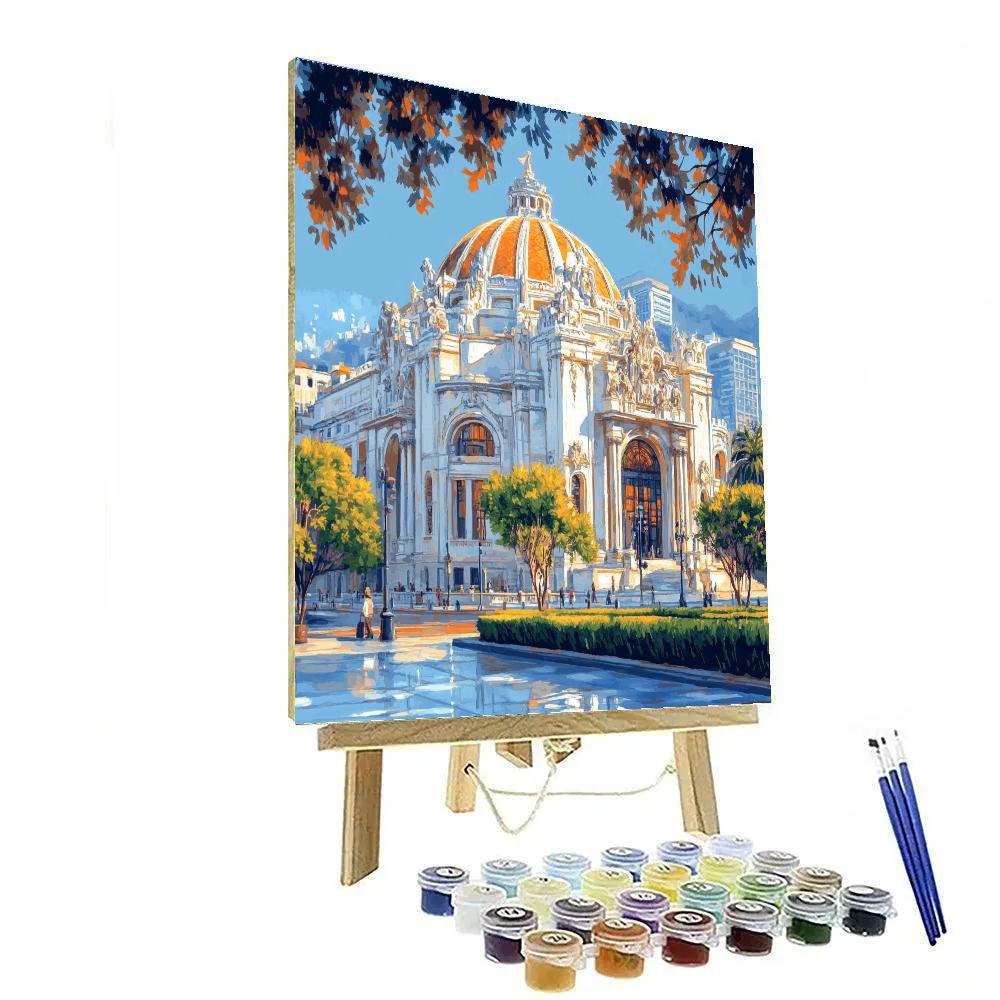 Art Deco Majesty Of Palacio De Bellas Artes Mexico City Mexico Paint by numbers kits