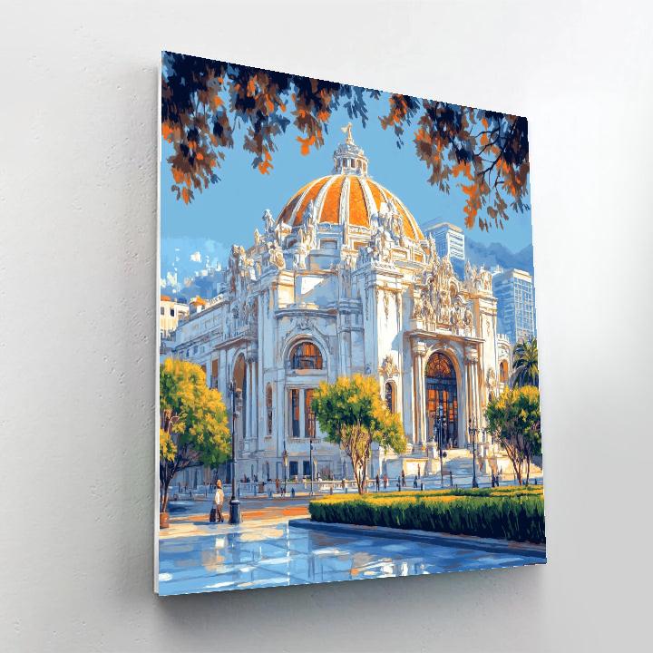 Art Deco Majesty Of Palacio De Bellas Artes Mexico City Mexico Paint by numbers kits