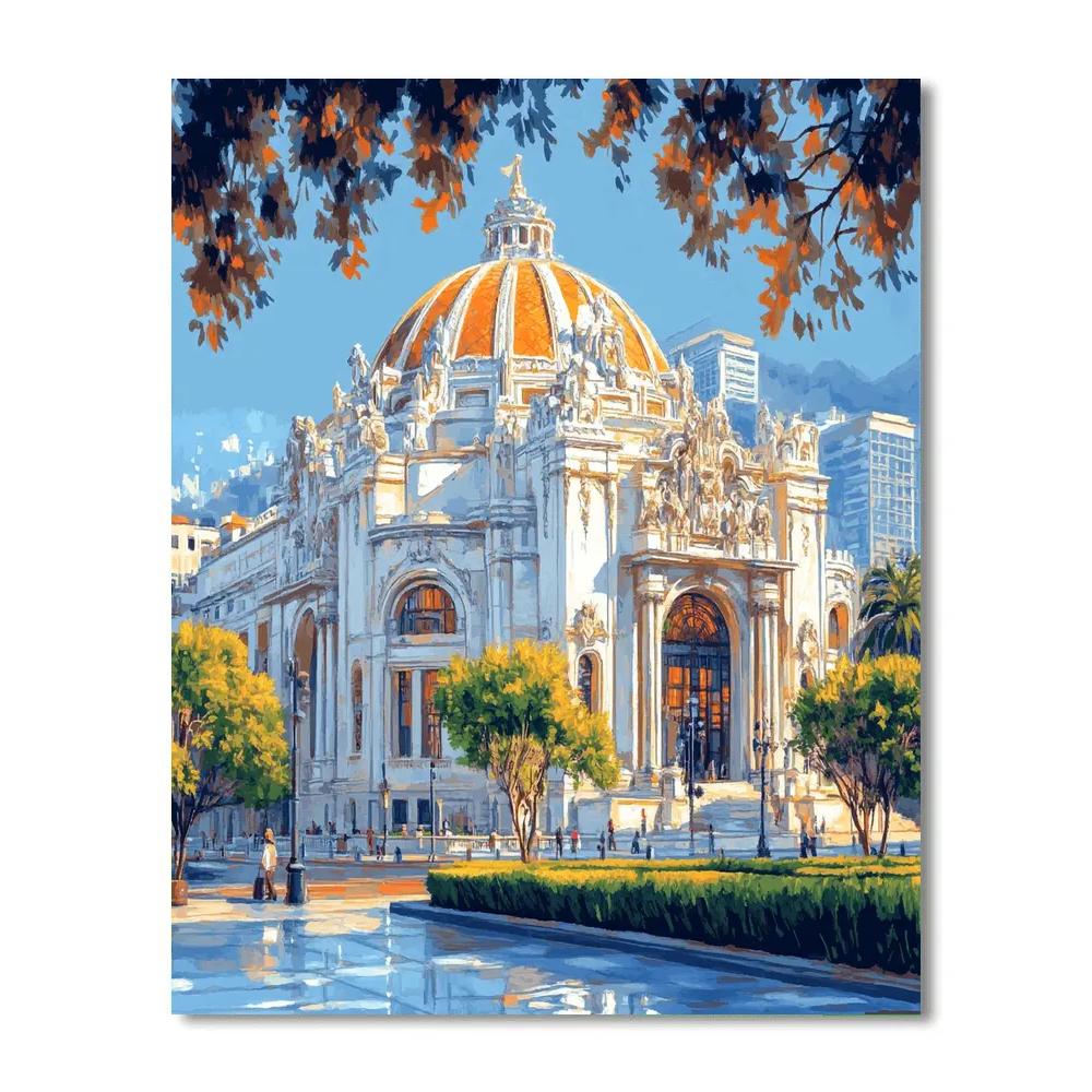 Art Deco Majesty Of Palacio De Bellas Artes Mexico City Mexico Paint by numbers kits