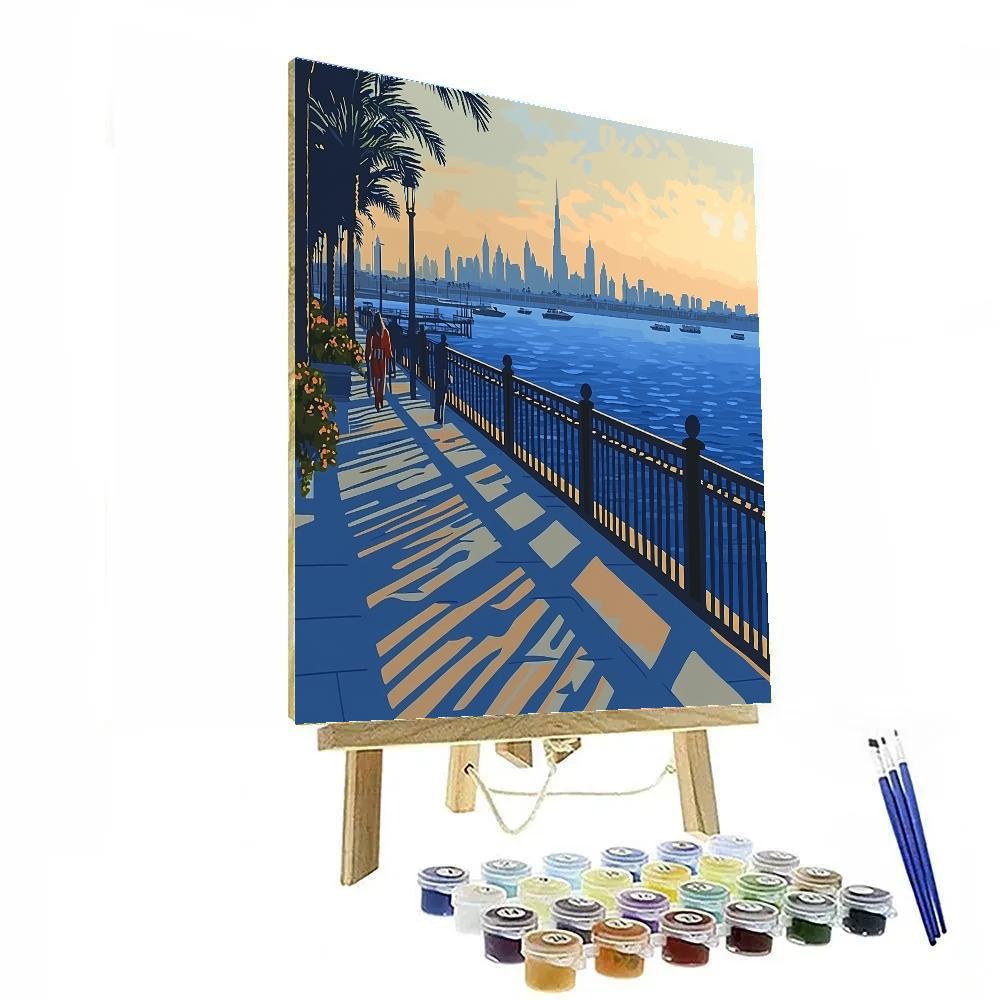 Desert City Oasis At The Dubai Creek Harbor Lookout Dubai United Arab Emirates paint by color