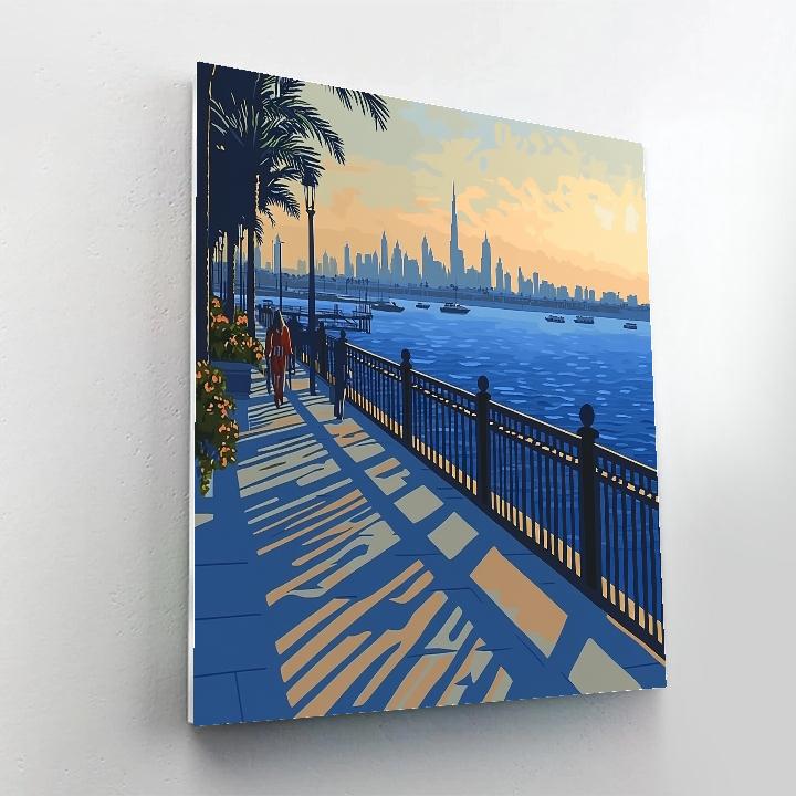 Desert City Oasis At The Dubai Creek Harbor Lookout Dubai United Arab Emirates paint by color