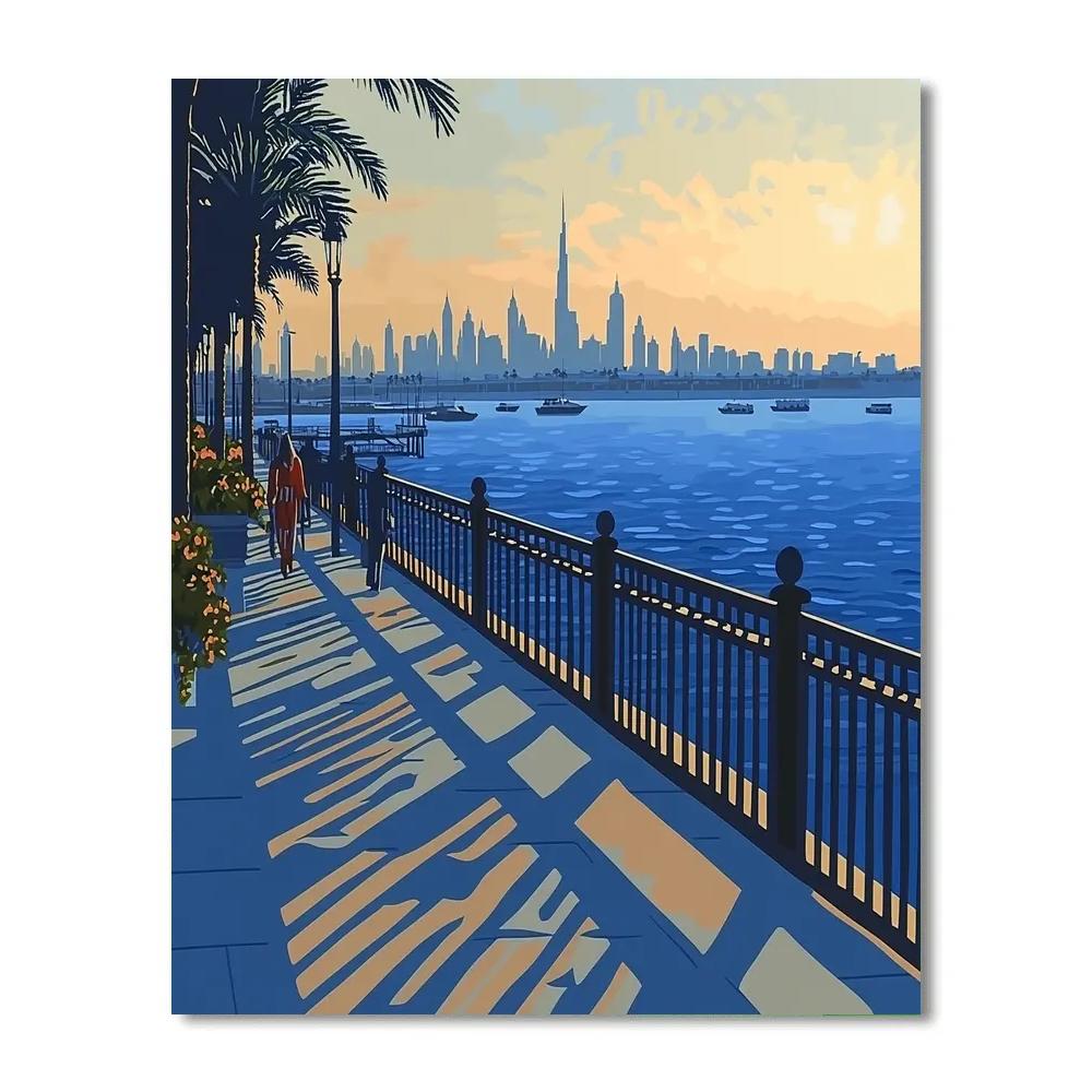Desert City Oasis At The Dubai Creek Harbor Lookout Dubai United Arab Emirates paint by color