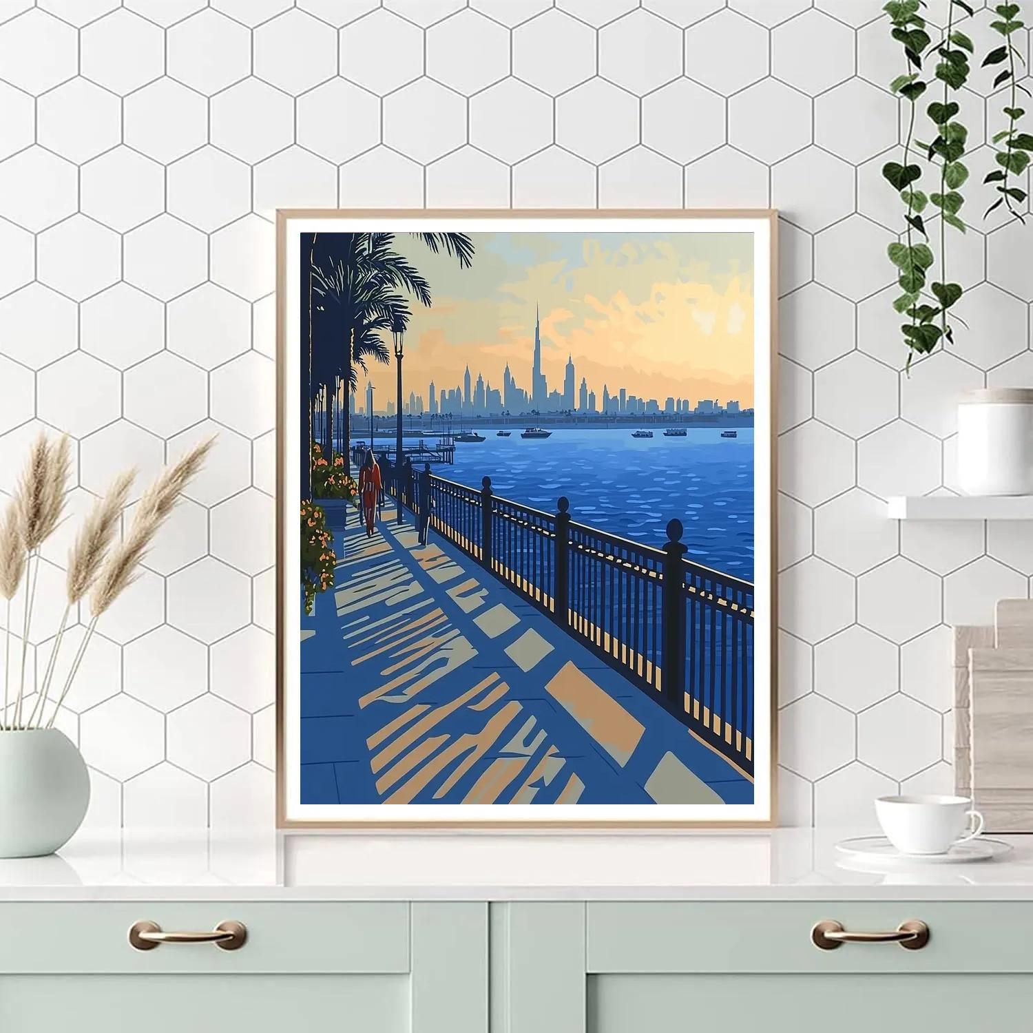 Desert City Oasis At The Dubai Creek Harbor Lookout Dubai United Arab Emirates paint by color
