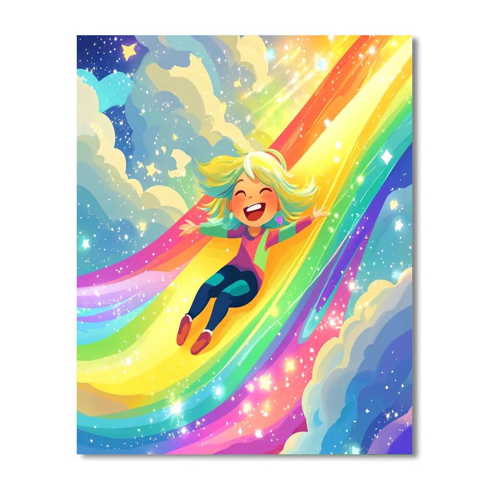 Joy Rainbow Aurora Slide Disney Inspired DIY paint by numbers