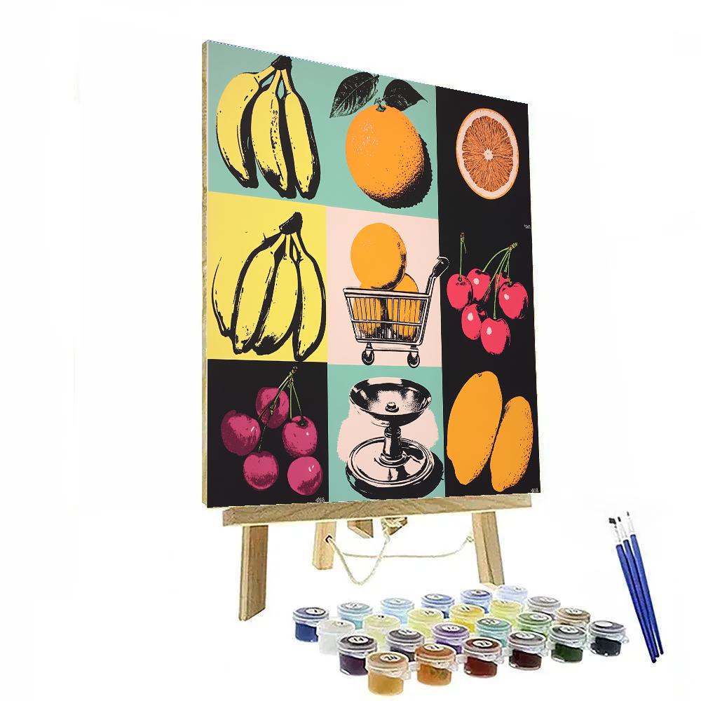 Andy Warhol Inspired Pop Art Fruit Market Paint by numbers art