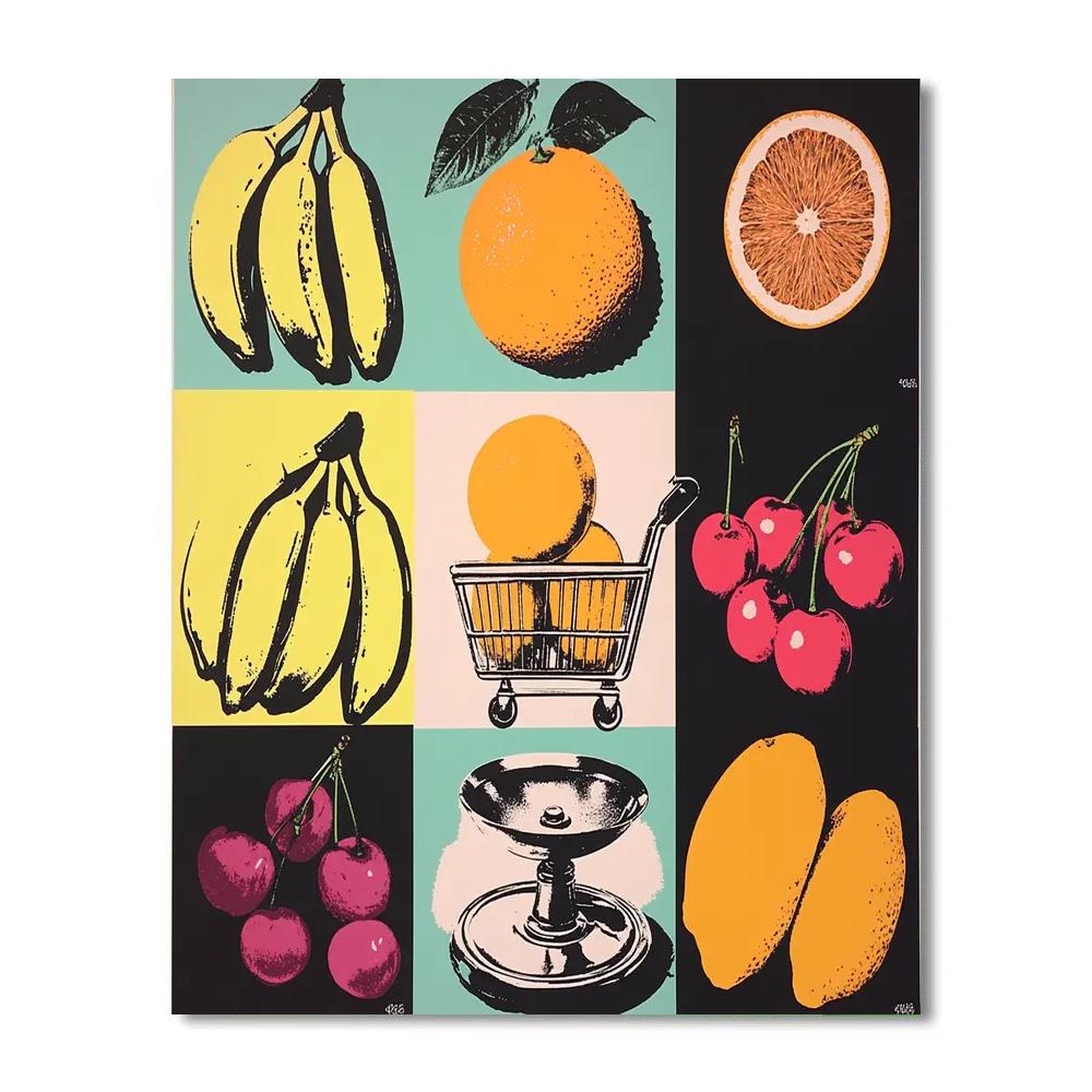 Andy Warhol Inspired Pop Art Fruit Market Paint by numbers art