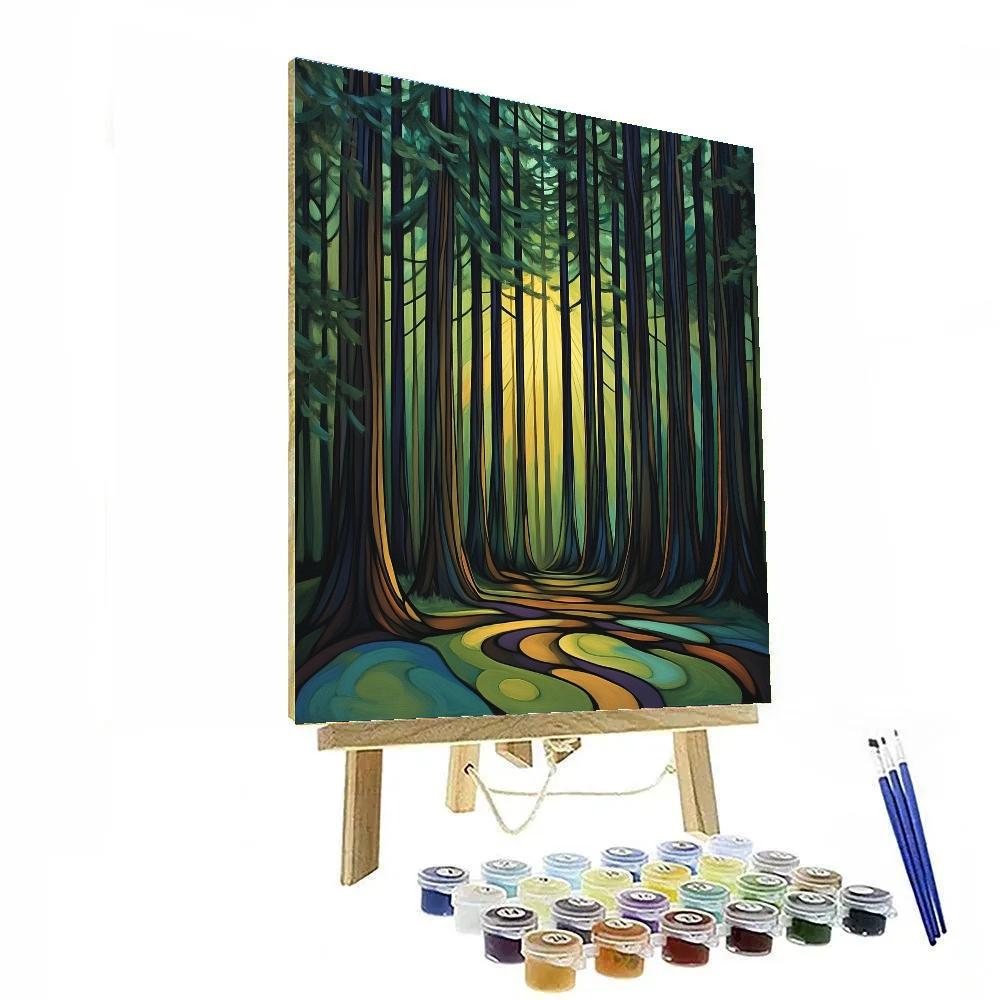 Emily Carr Inspired Cathedral Cedar Vortex Paint by numbers kits