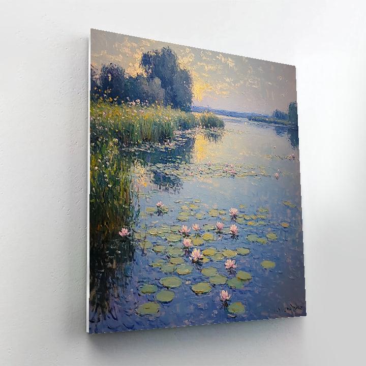 Claude Monet Inspired Pearl Fog Over Waterlily Bend DIY paint by numbers