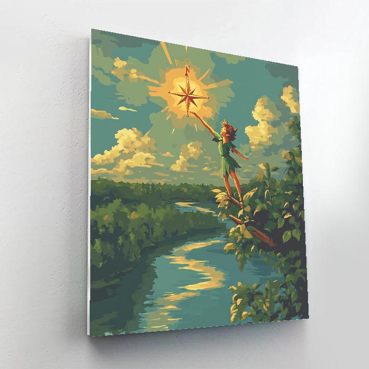 Peter Pan Neverland Star Compass Adventure Disney Inspired painting number kit