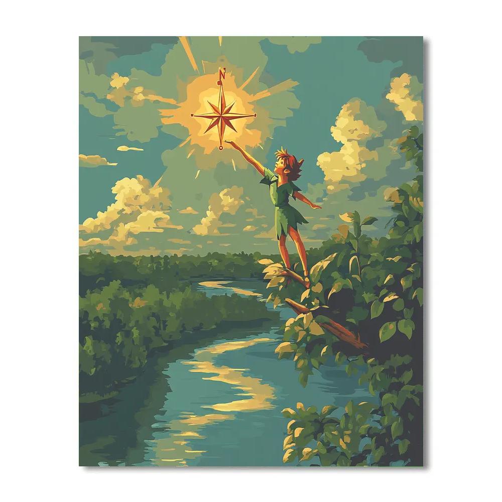 Peter Pan Neverland Star Compass Adventure Disney Inspired painting number kit
