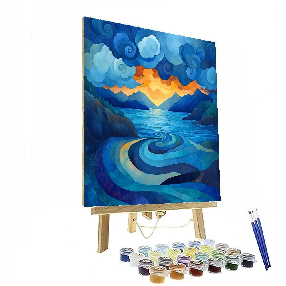Emily Carr Inspired Storm Luminous Fjord paint by numbers