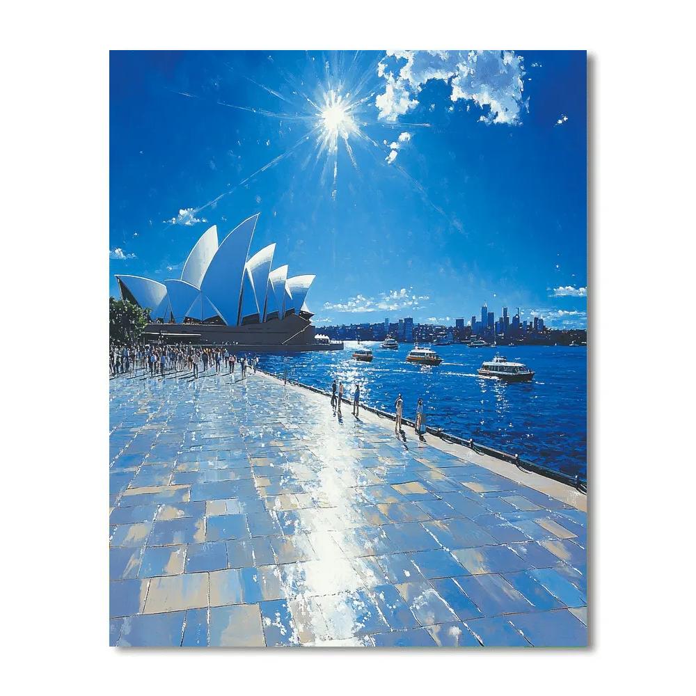 Seaside Geometry At The Sydney Opera House Forecourt Sydney Australia painting number kit