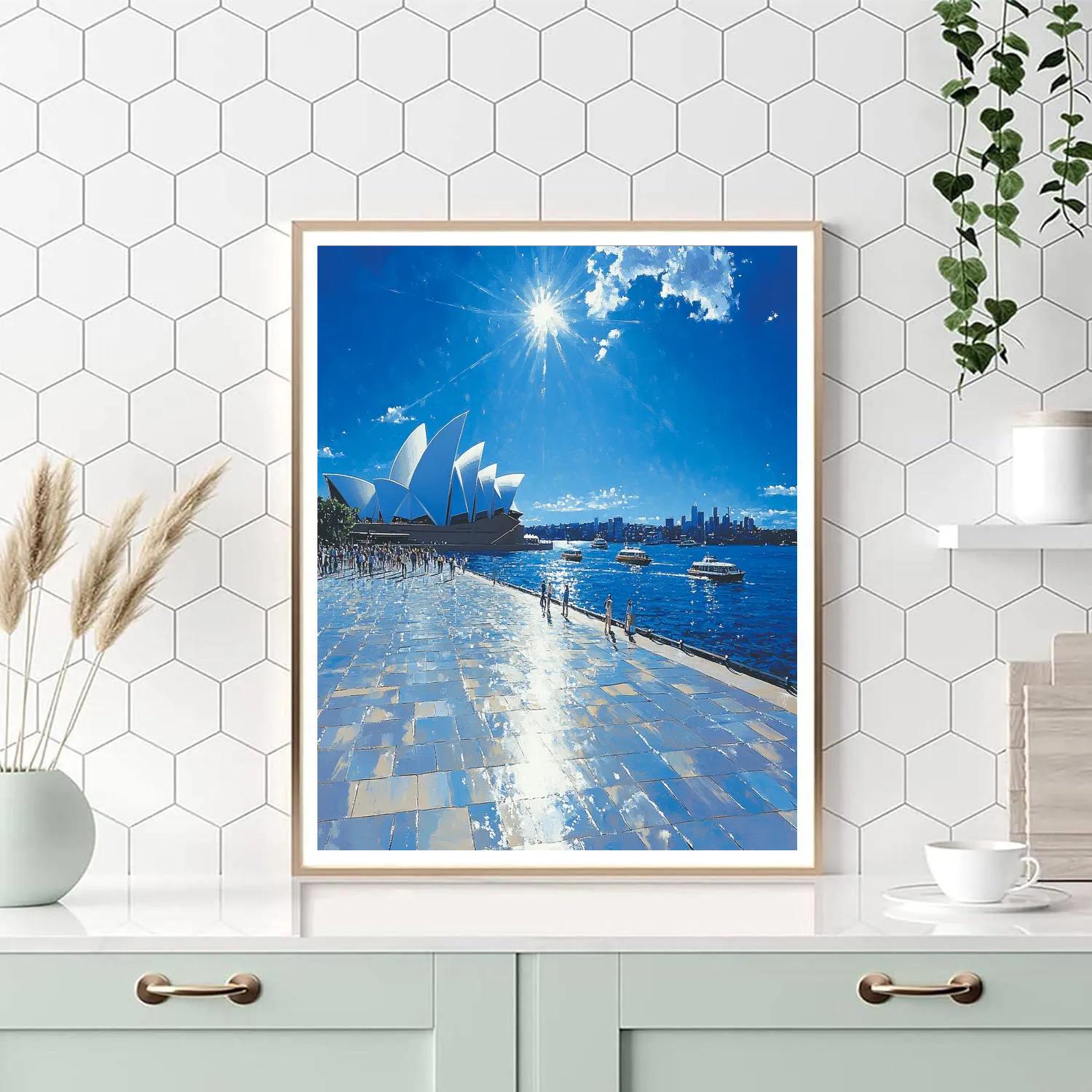 Seaside Geometry At The Sydney Opera House Forecourt Sydney Australia painting number kit