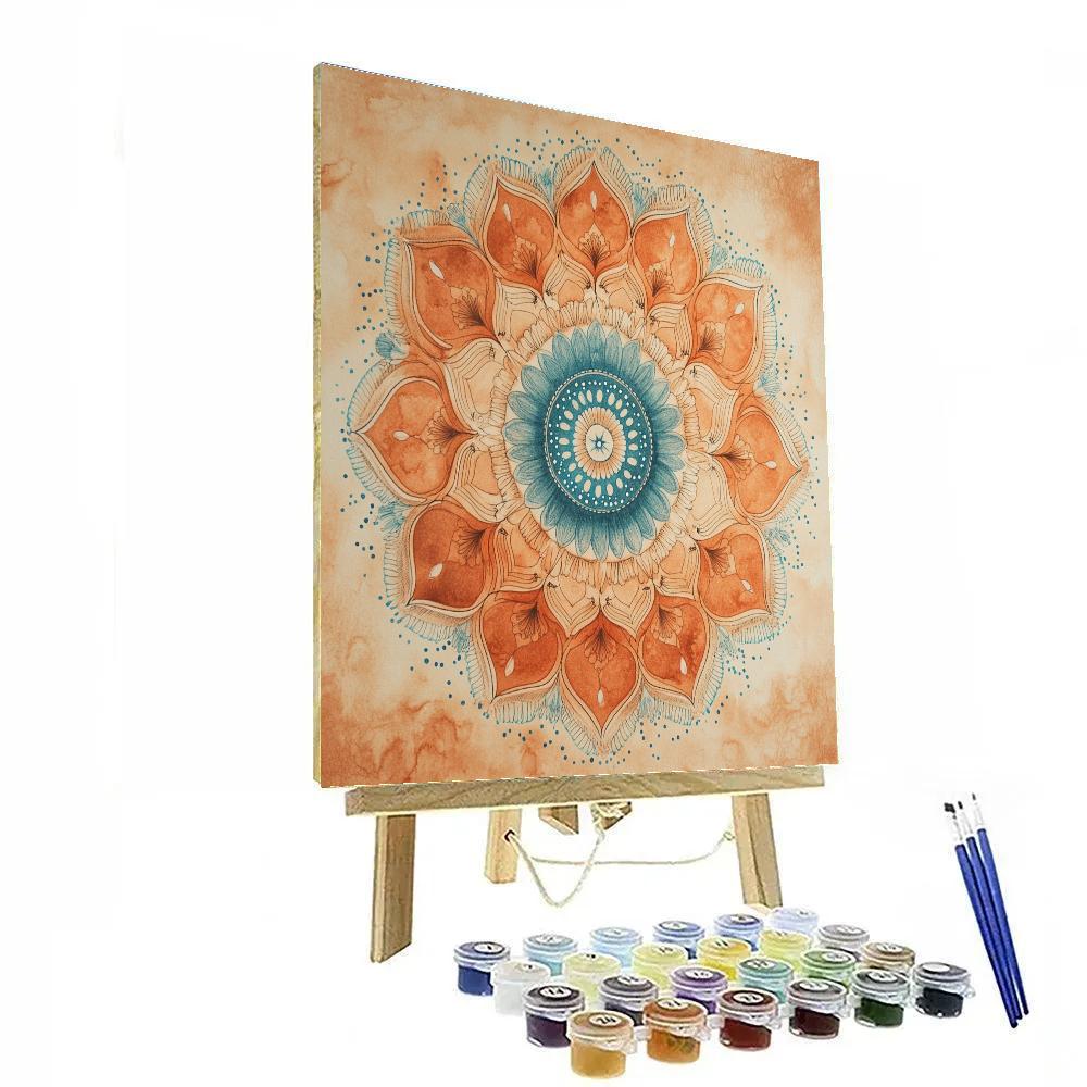 Nandalal Bose Inspired Terracotta Nebula Mandala Painting by numbers kit