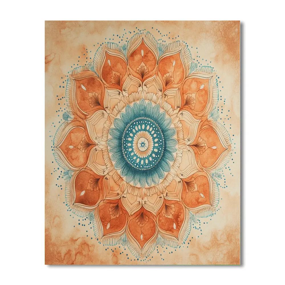 Nandalal Bose Inspired Terracotta Nebula Mandala Painting by numbers kit