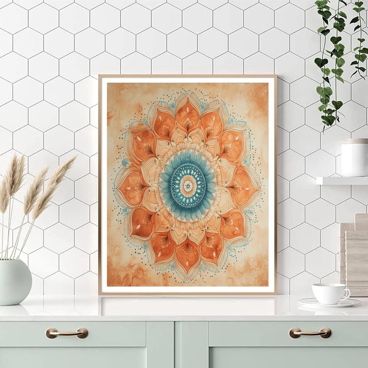 Nandalal Bose Inspired Terracotta Nebula Mandala Painting by numbers kit