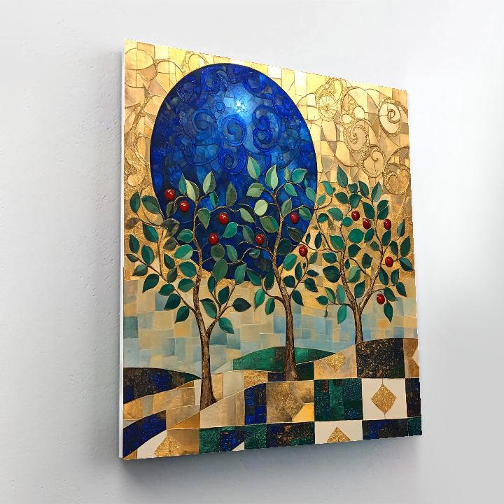 Gustav Klimt Inspired Lapis Moonlit Orchard Tapestry painting number kit