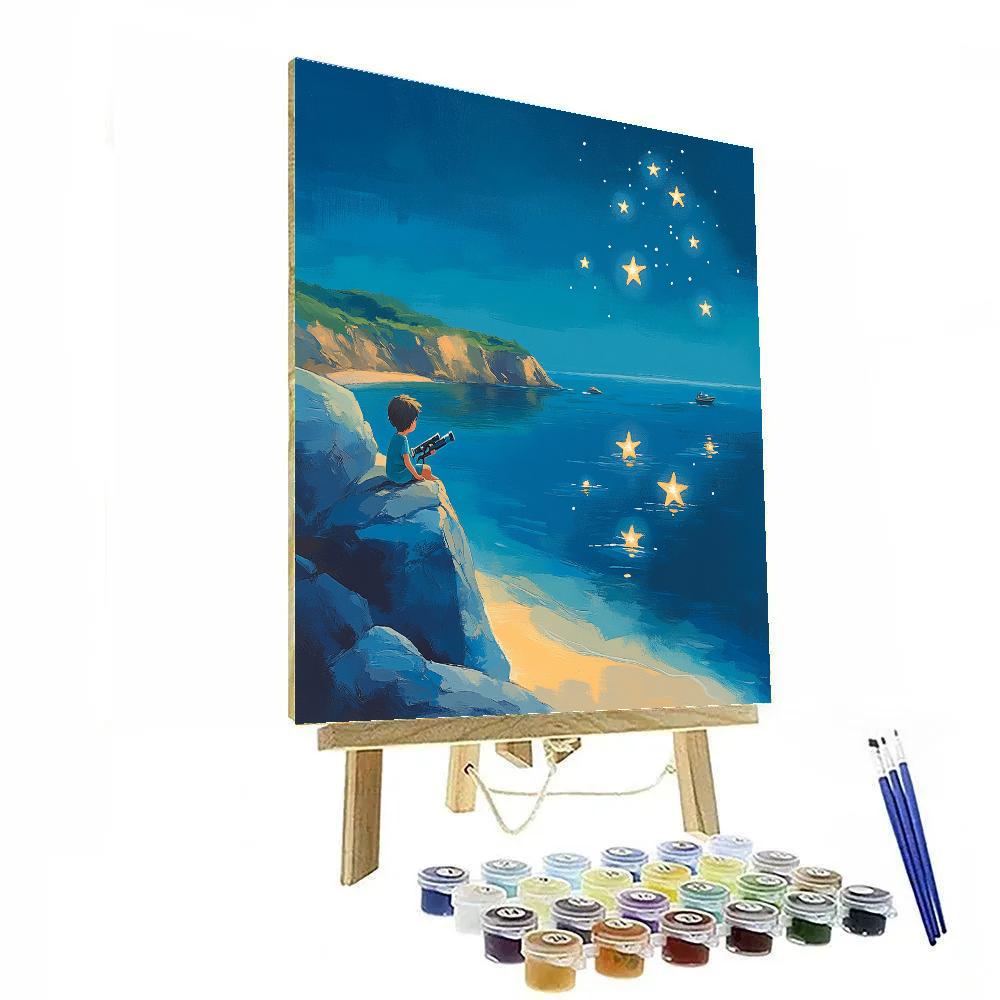Luca Seaside Starfish Telescope Night Disney Inspired paint by number