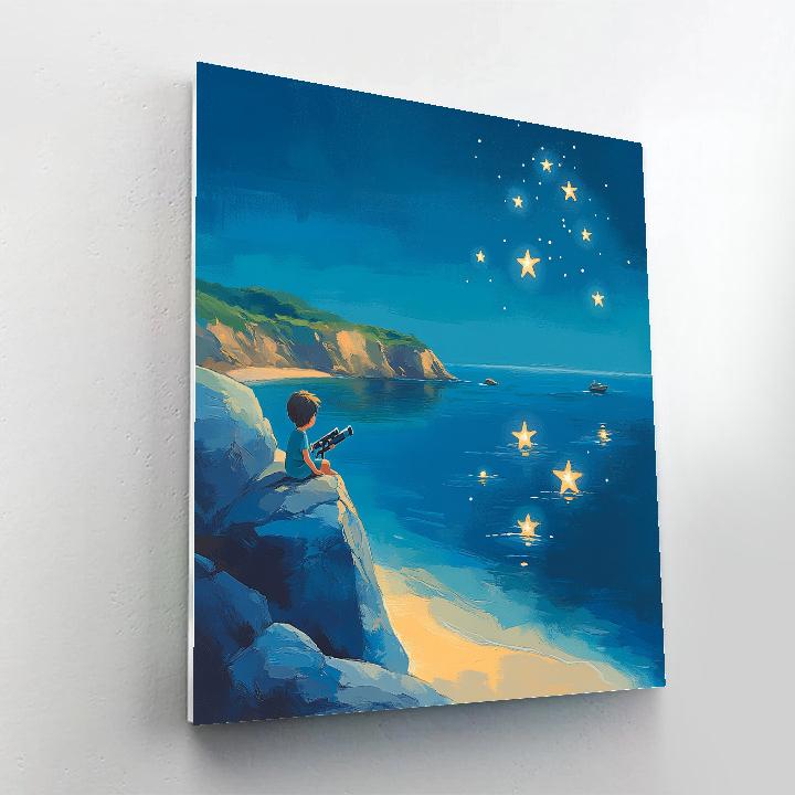 Luca Seaside Starfish Telescope Night Disney Inspired paint by number