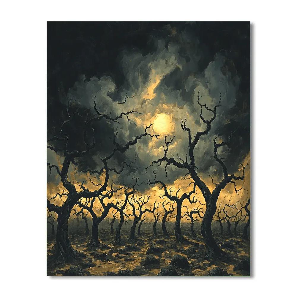 Francisco Goya Inspired Lantern Cloud Above The Withered Orchard Number painting