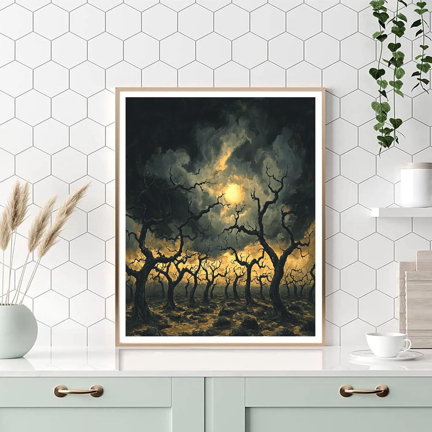 Francisco Goya Inspired Lantern Cloud Above The Withered Orchard Number painting