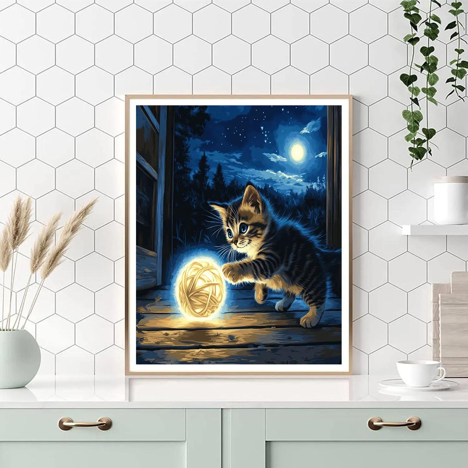 Figaro Moonbeam Yarn Chase Disney Inspired Painting by numbers kit
