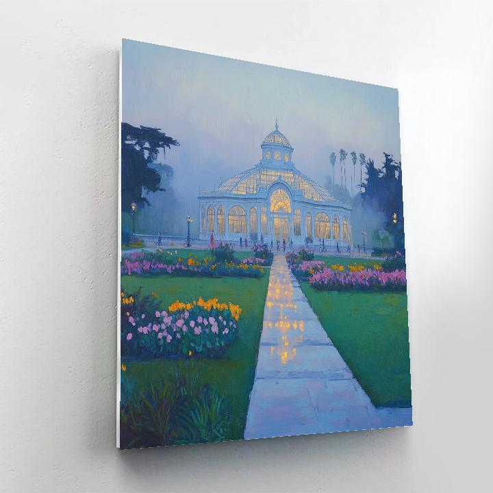 Foggy Morning At The Golden Gate Park Conservatory Lawn San Francisco United States Number painting
