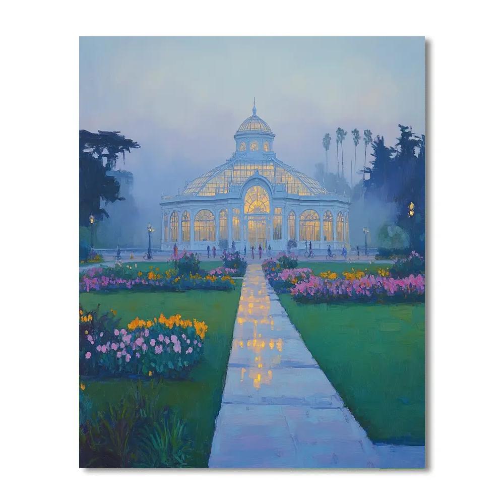 Foggy Morning At The Golden Gate Park Conservatory Lawn San Francisco United States Number painting