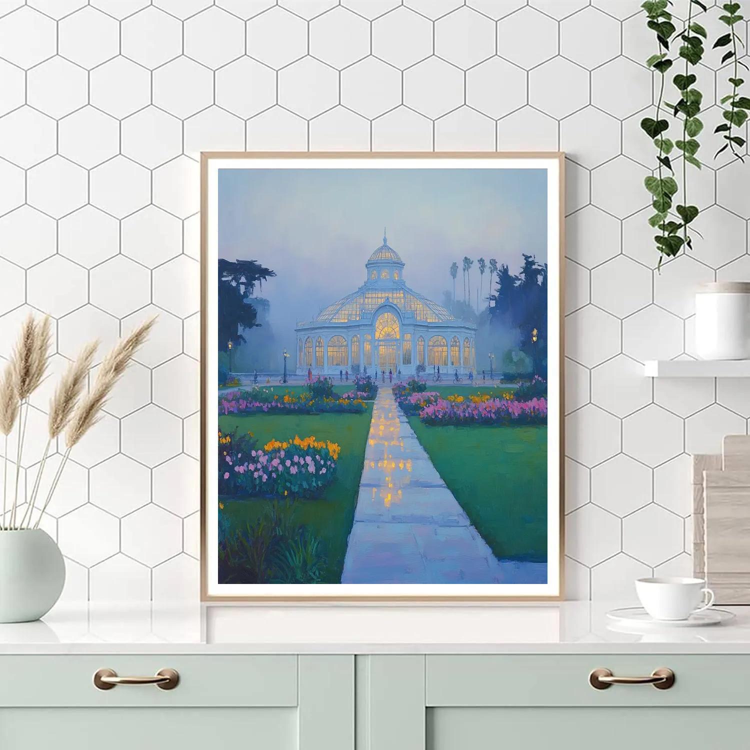 Foggy Morning At The Golden Gate Park Conservatory Lawn San Francisco United States Number painting