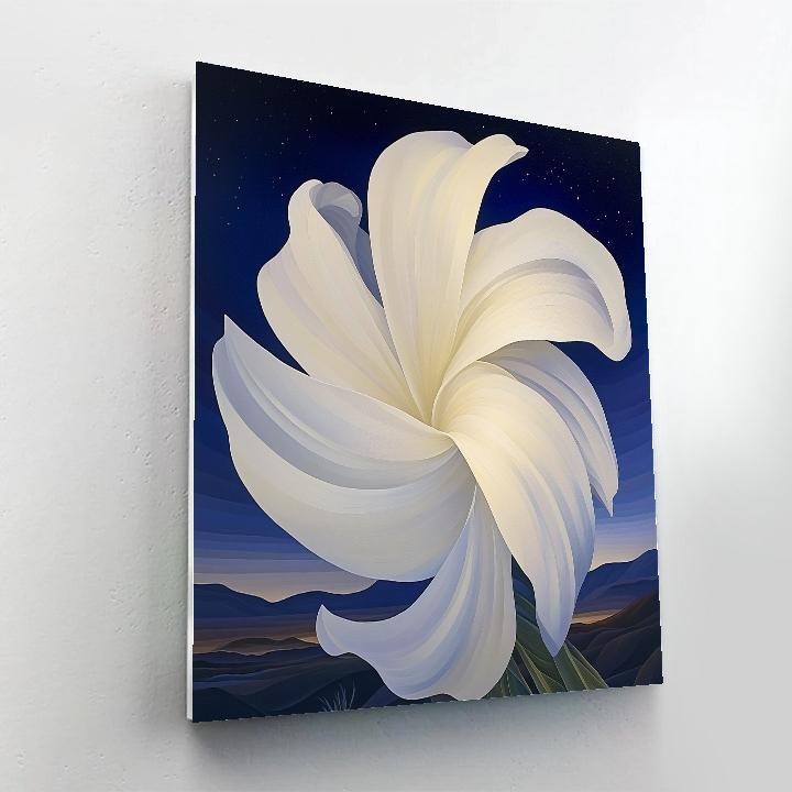 Georgia O’Keeffe Inspired Moonlit Yucca Bloom Abstraction paint by number