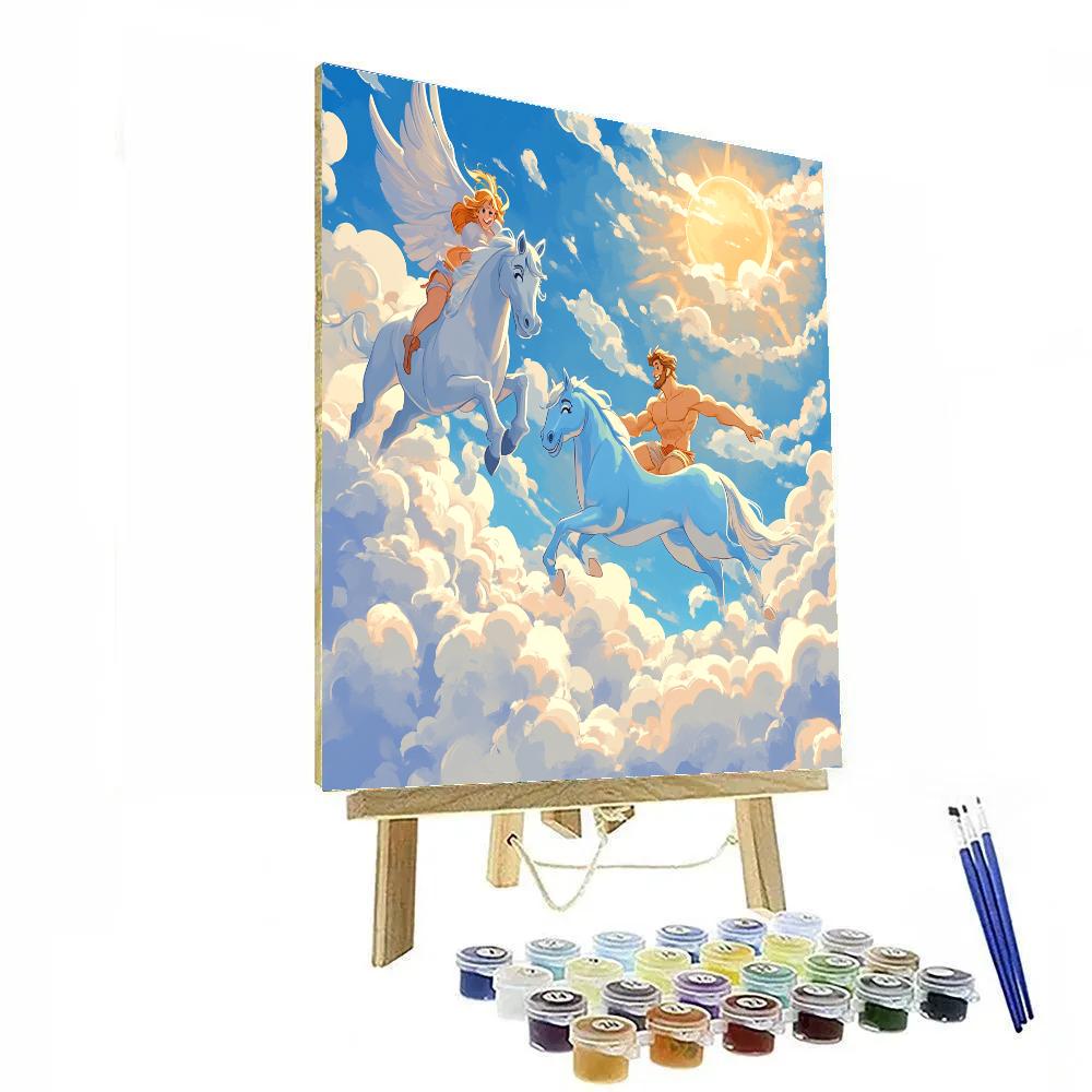 Hercules Pegasus Cloud Hop Training Disney Inspired Paint by numbers art
