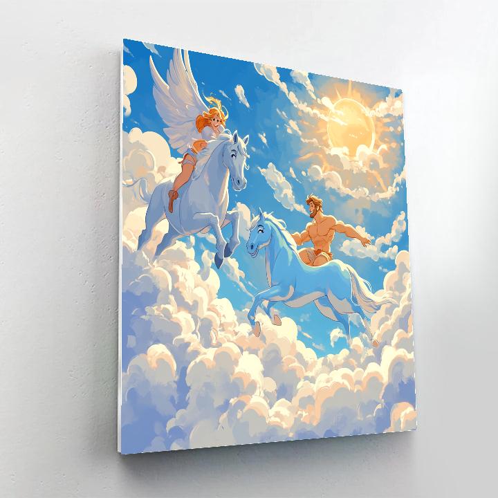 Hercules Pegasus Cloud Hop Training Disney Inspired Paint by numbers art
