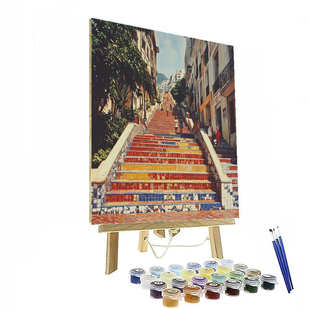 Colorful Staircase Of Selaron Steps Rio De Janeiro Brazil DIY paint by numbers